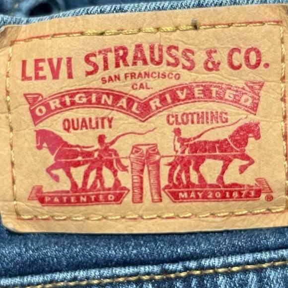 Levi's 710 Super Skinny Women's Blue Distressed Mid Rise Denim Jeans Size 31 - Picture 4 of 6